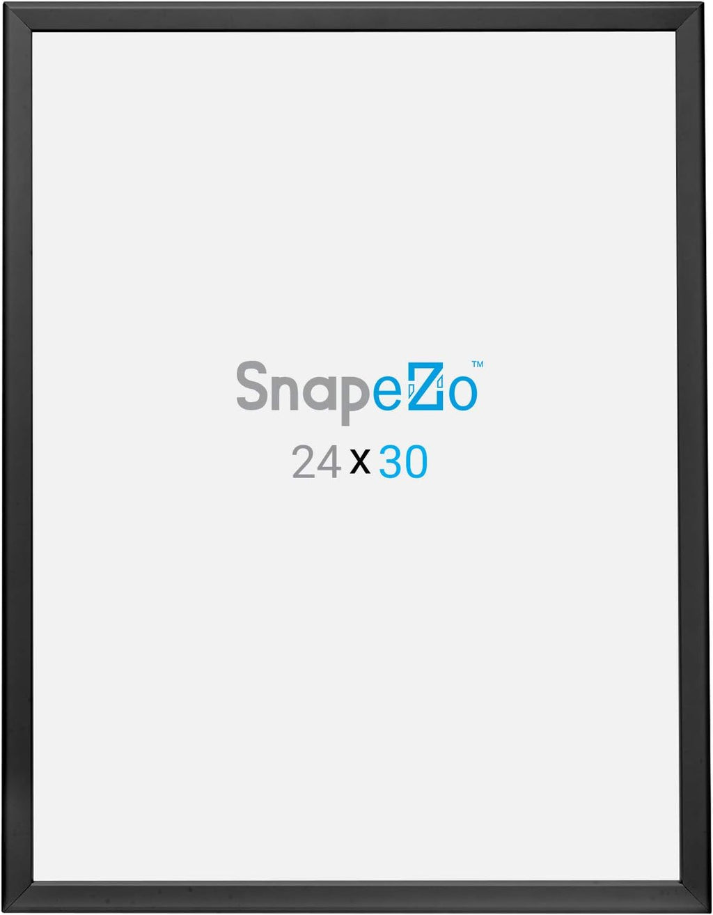 SnapeZo Poster Frame 24x30, Black, 1.25 Inch Aluminum Profile, Front-Loading Snap Frame, Wall Mounting, Professional Series