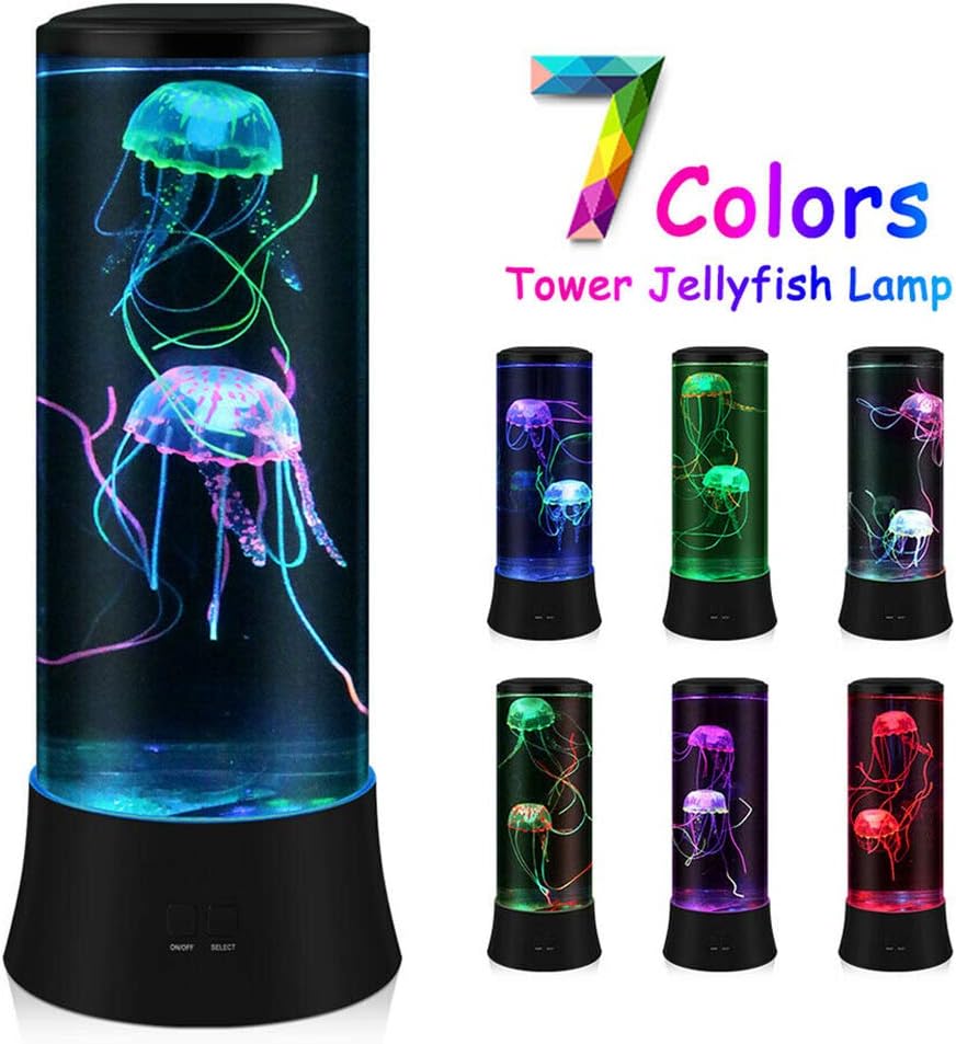 EDIER Jellyfish Lamp, LED Fantasy Jelly Fish Light, 7 Color Setting Jellyfish Tank Table Lamp Decorations for Home Office Decor Great Gifts for Kids