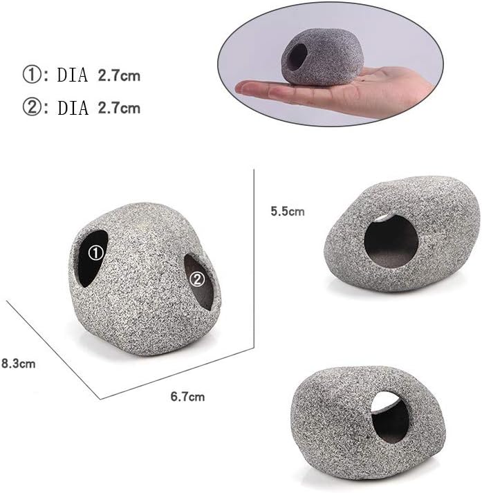 Norgail Aquarium Stone Hideaway Ornament Cichlid Shrimp Breeding Hiding Cave (Small)