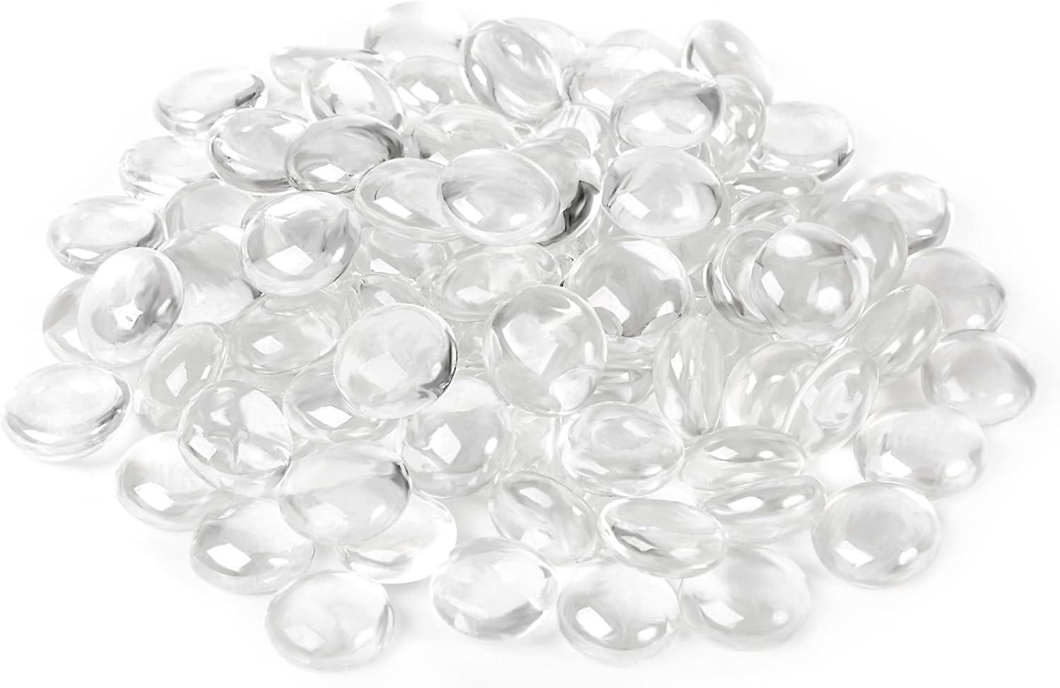 Houseables Glass Marbles, Glass Beads for Vases, Marbles for Vases, 5LB, 500-600, Clear Beads, Clear Gems, Fillers for Centerpieces, Decorative Rocks, Flat, Stones, Pebbles, Crafts, Plants, Fish Bowl