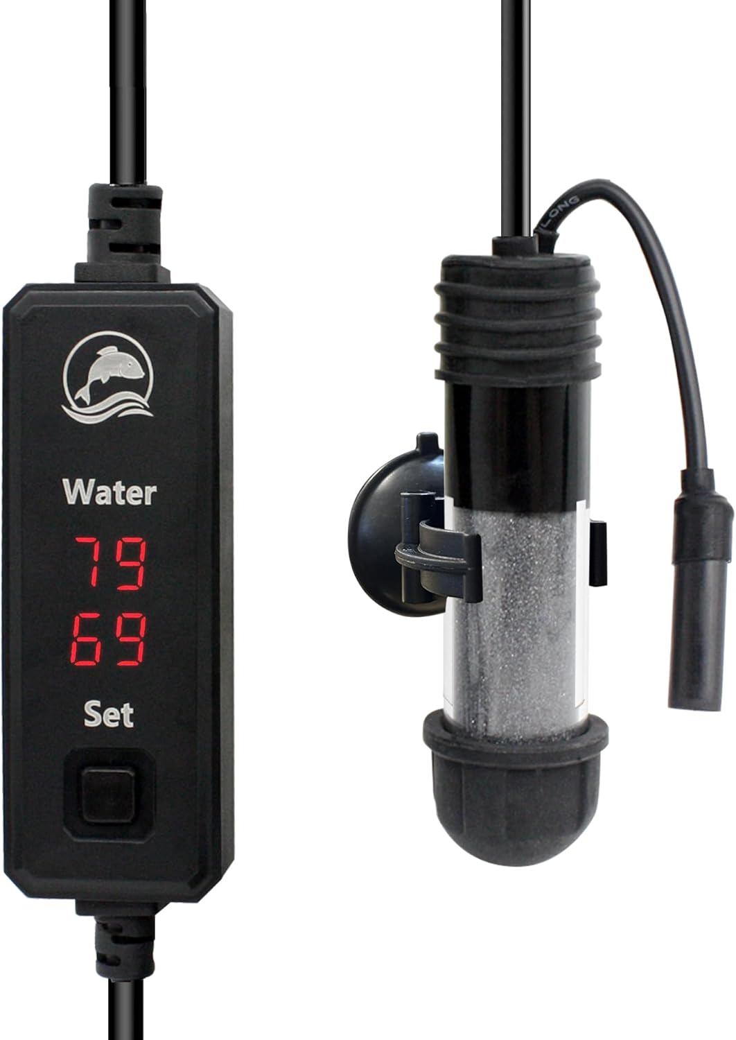 Small Aquarium Heater 25W Submersible Fish Tank Heater for 1-5 Gallons, Dual LED Display Temperature Controller, Suitable for Saltwater and Freshwater, Mini Water Heater for Betta/Turtle Tank