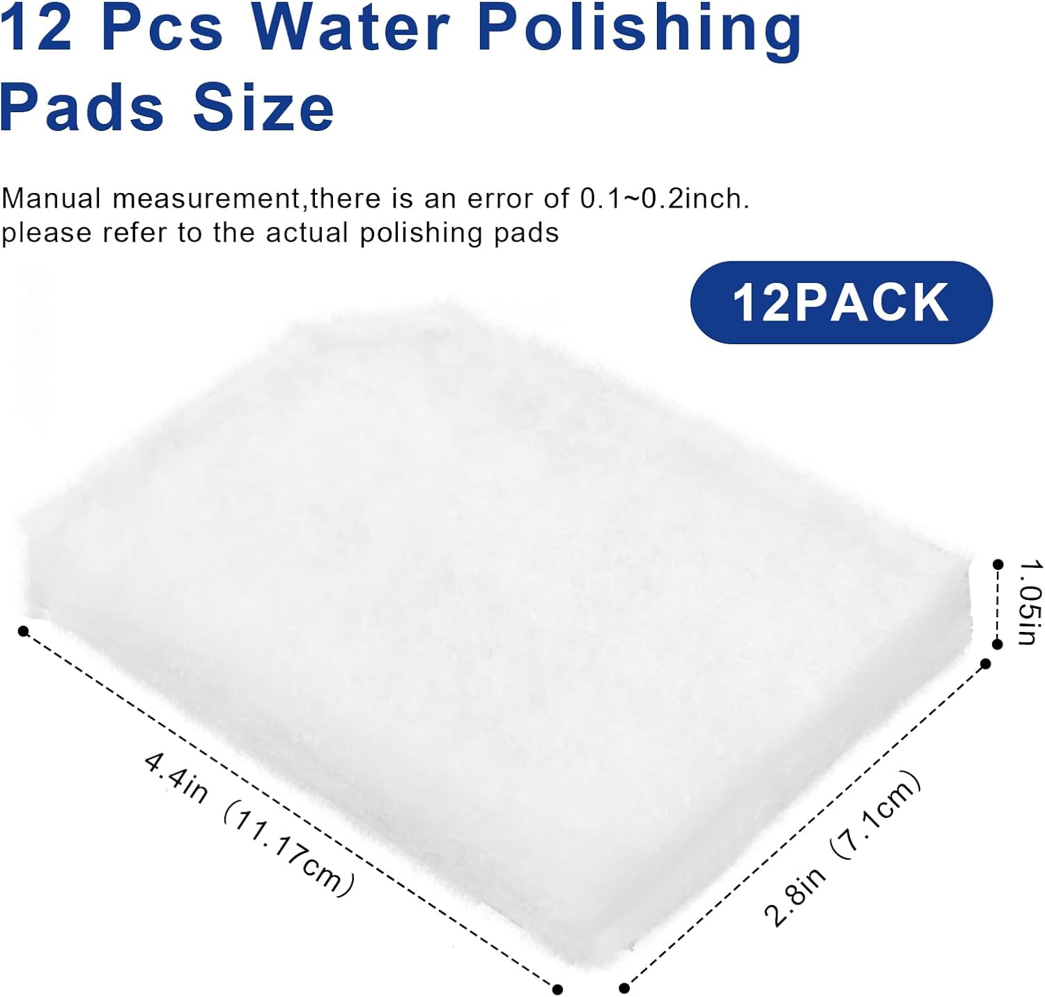 12 Pack Water Polishing Pads Fit for 306/307 406/407 Canister Filter Media Aquarium Filter Pad, A244A1 Mechanical Filter Media for Aquariums Compatible with Fluval Quick-Clear