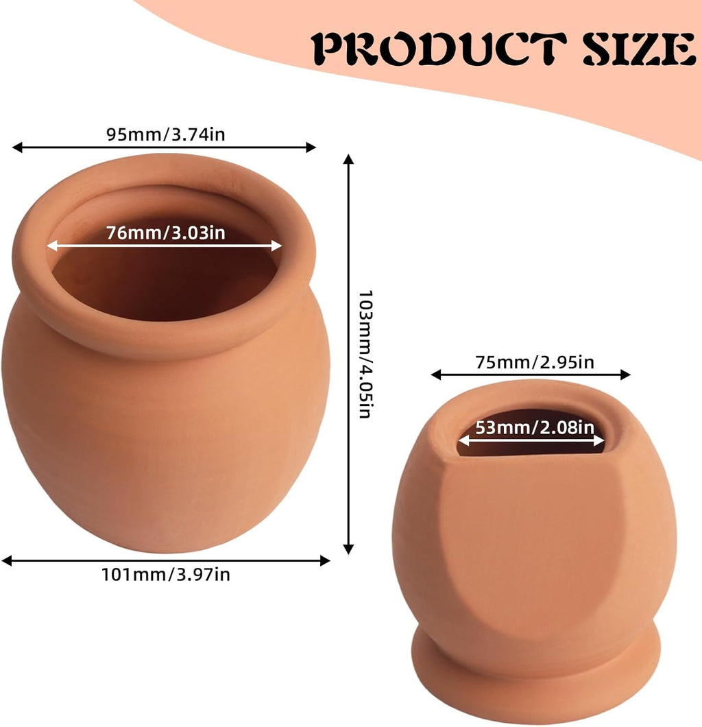 Ceramic Aquarium Decor Jar, Betta Fish Tank House Accessory, Terracotta Pot Aquarium Hideout Cave, Shelter for Small Fish Shrimp Tank, Pets to Breed Play Rest Hiding (Large)