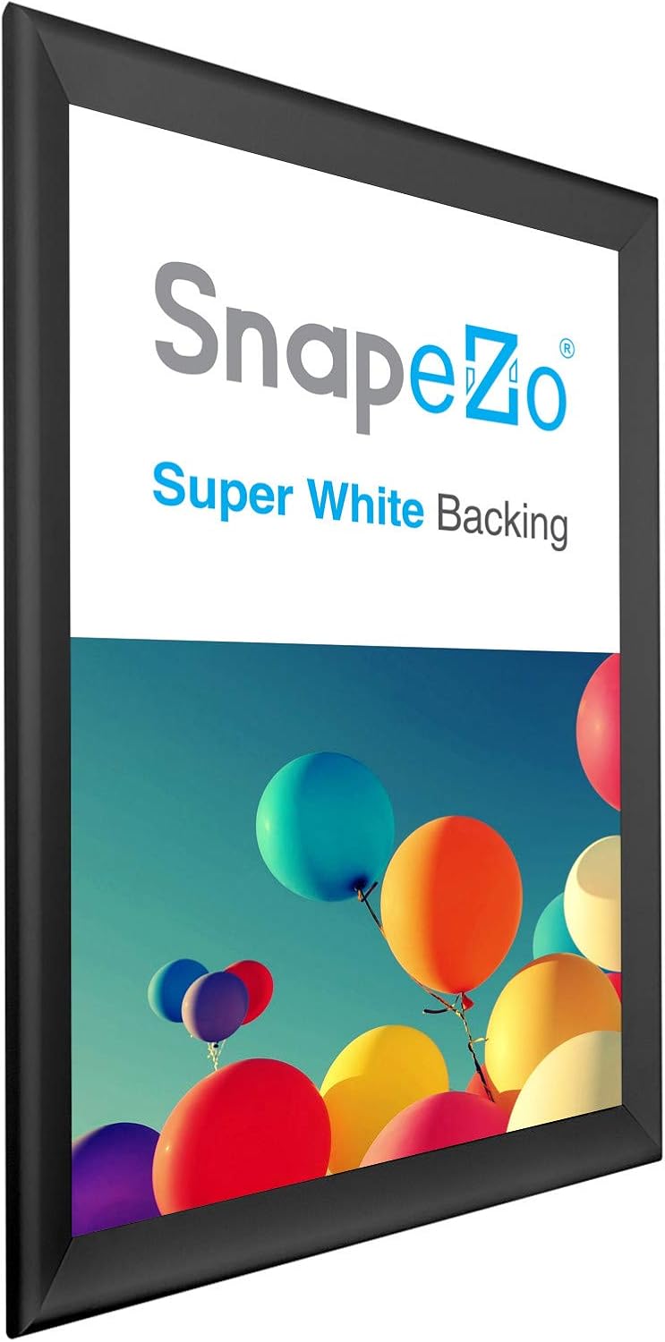 SnapeZo Movie Poster Frame 27x40 Inches, Black 1.7 Inch Aluminum Profile, Front-Loading Snap Frame, Wall Mounting, Wide Series for One Sheet Movie Posters