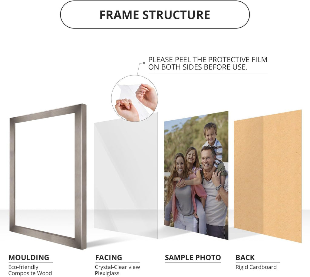 wallsthatspeak 9x11 Stainless Picture Frame for Puzzles Posters Photos or Artwork