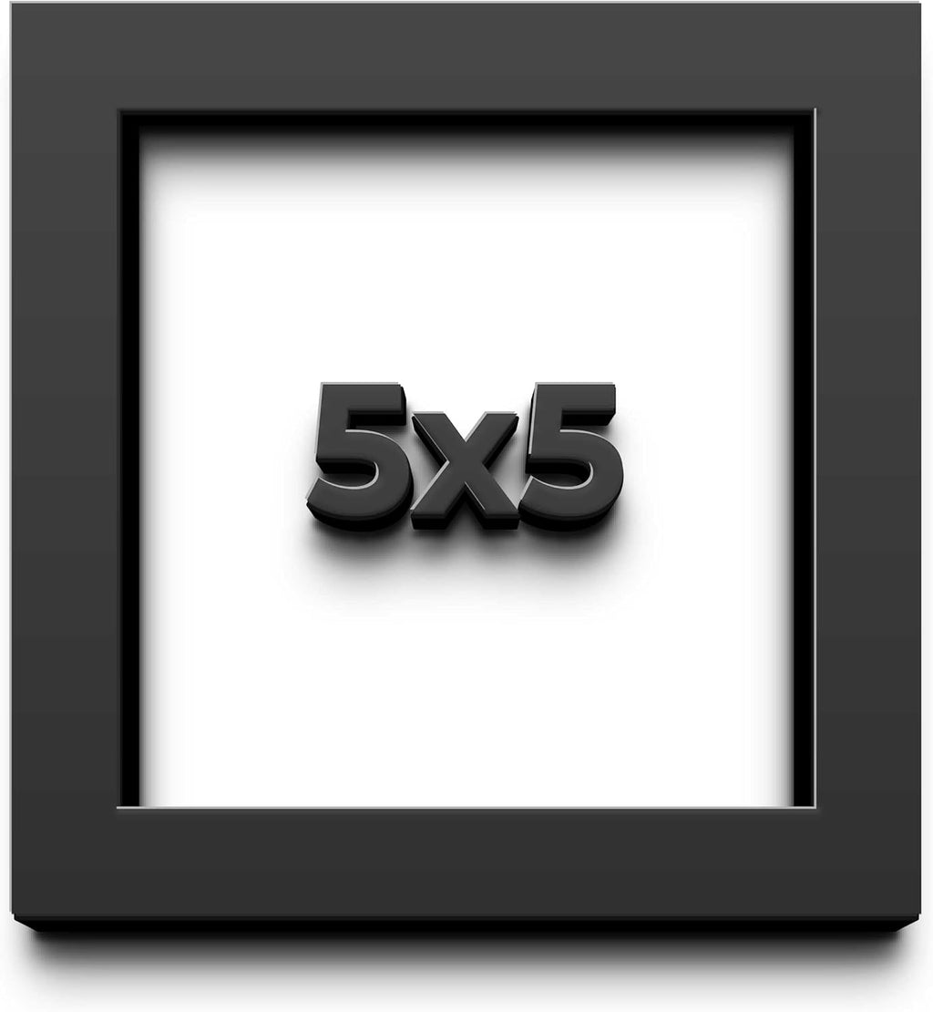 5x5 in Shadow Box Frame Black | 1 Inch Deep Solid Wood Shadowbox Display Frame | UV Resistant Acrylic Plexiglass, Acid Free Backing, and Hanging Hardware | Dugan Picture Frame Style
