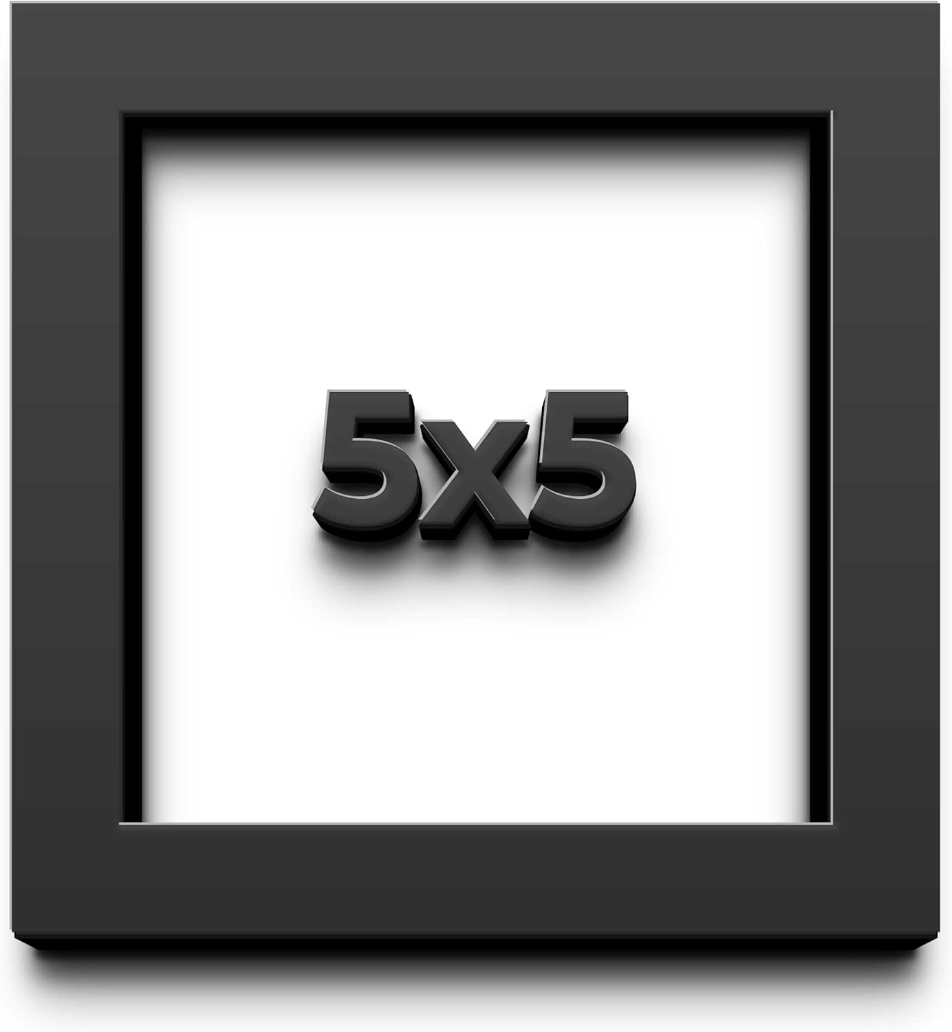 5x5 in Shadow Box Frame Black | 1 Inch Deep Solid Wood Shadowbox Display Frame | UV Resistant Acrylic Plexiglass, Acid Free Backing, and Hanging Hardware | Dugan Picture Frame Style