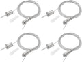 PATIKIL Ceiling Hanging Wire Cable Kit, 2m/6.6ft 4 Set Adjustable Light Suspend Cable Kit Panel Hanging Rope Clamp Slotted Round Nail for Pendant Light Fitting Aquarium Lights, Style 2