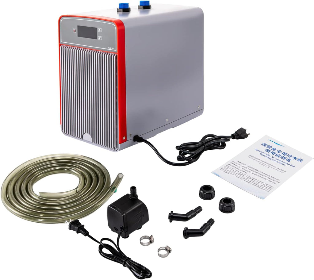 Aquarium Chiller 1/5HP 42.3Gal 160L Fish Tank Water Cooler, Quiet Hydroponic Water Chiller Cooling System with LED Display, Water Pump for Axolotl Coral Jellyfish, Seawater & Fresh Water
