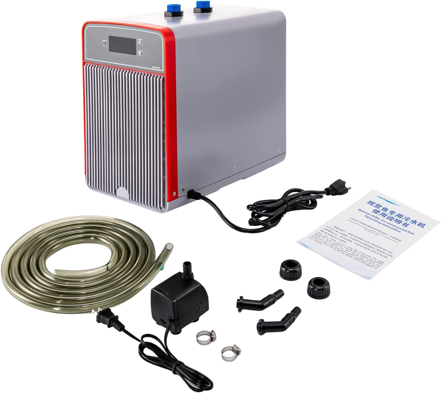 Aquarium Chiller 1/5HP 42.3Gal 160L Fish Tank Water Cooler, Quiet Hydroponic Water Chiller Cooling System with LED Display, Water Pump for Axolotl Coral Jellyfish, Seawater & Fresh Water