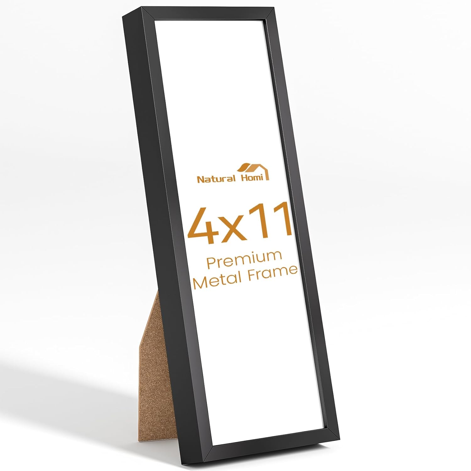 4x11 Aluminum Metal Picture Frame,Tempered Glass Black Photo Frame 4x11 for Family Photo,Posters,Art,Document to Wall Mount Horizontally or Vertically
