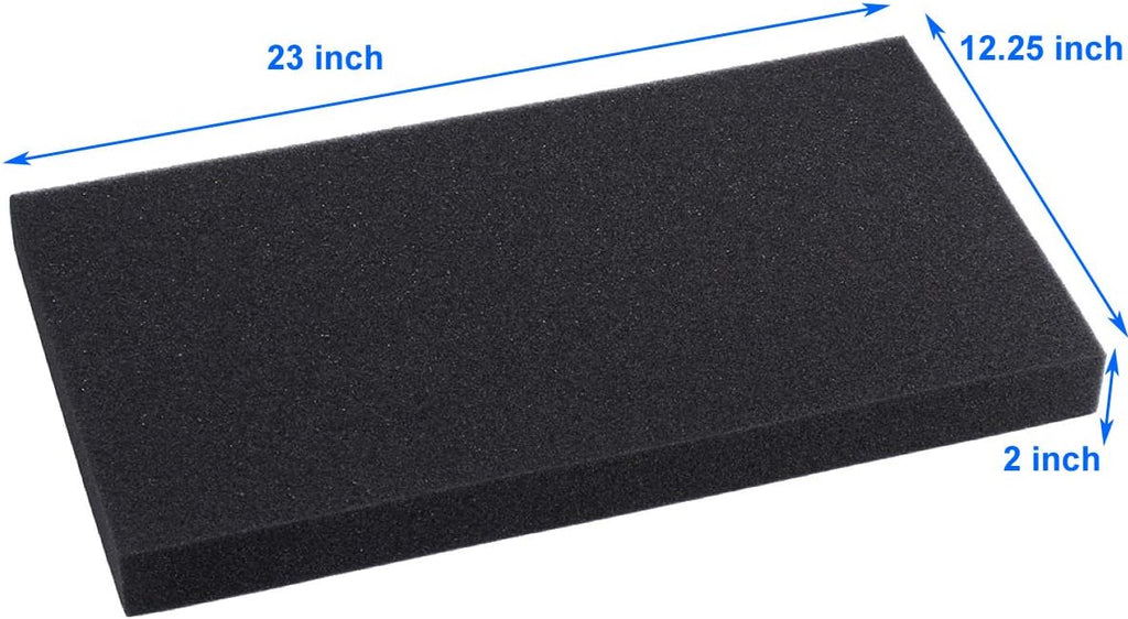 AQUANEAT Aquarium Filter Sponge Open Cell Foam Sheet Bio Sponge Filter Media Pad HMF Fish Tank Sump Divider (23" Lx 12.25" W x 2" H, Black)