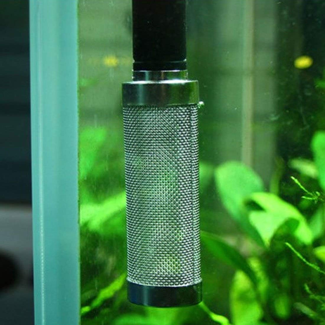 NACX 2Pcs Aquarium Fish/Shrimp Mesh Net Filter Guard，Fish Tank Intake Strainer Pre-Filter Cover Stainless Steel (15mm ID)