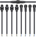 MAD OWL 3-Pin Waterproof LED Wire Connector Kit, 16 AWG 11inch/28cm Male Female Connectors with Tin Plated Joint for Various Waterproof Wires DIY (4 Set Black)