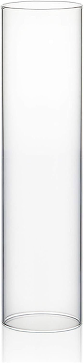 WGVI Hurricane Candle Holder Sleeve, Wide 2.5", Height 10", Clear Glass Cylinder Candleholder, Chimney Tube, Open Ended Candle Shade, 1 Piece