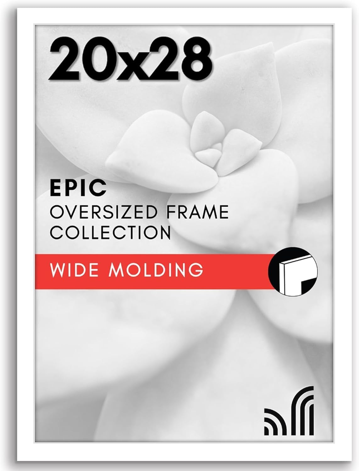 Americanflat 20x28 Picture Frame with Polished Plexiglass - White Picture Frame - Wide Photo Frames Made of Engineered Wood for Vertical or Horizontal Wall Display - Epic Collection - White