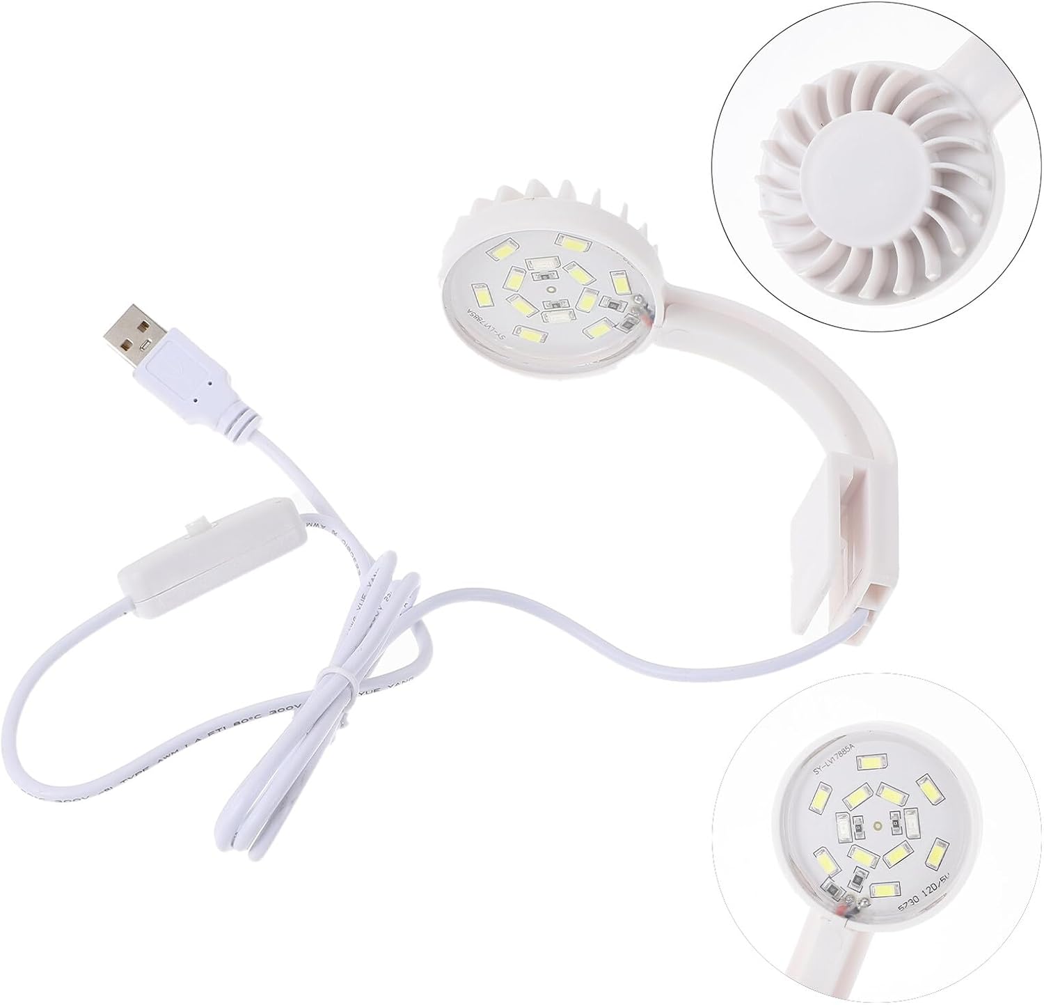 USB Aquarium LED Lamp Fish Tank Light with High Penetration for Watergrass Growth Compact White Reef LED Lighting for Nano and Betta Tanks