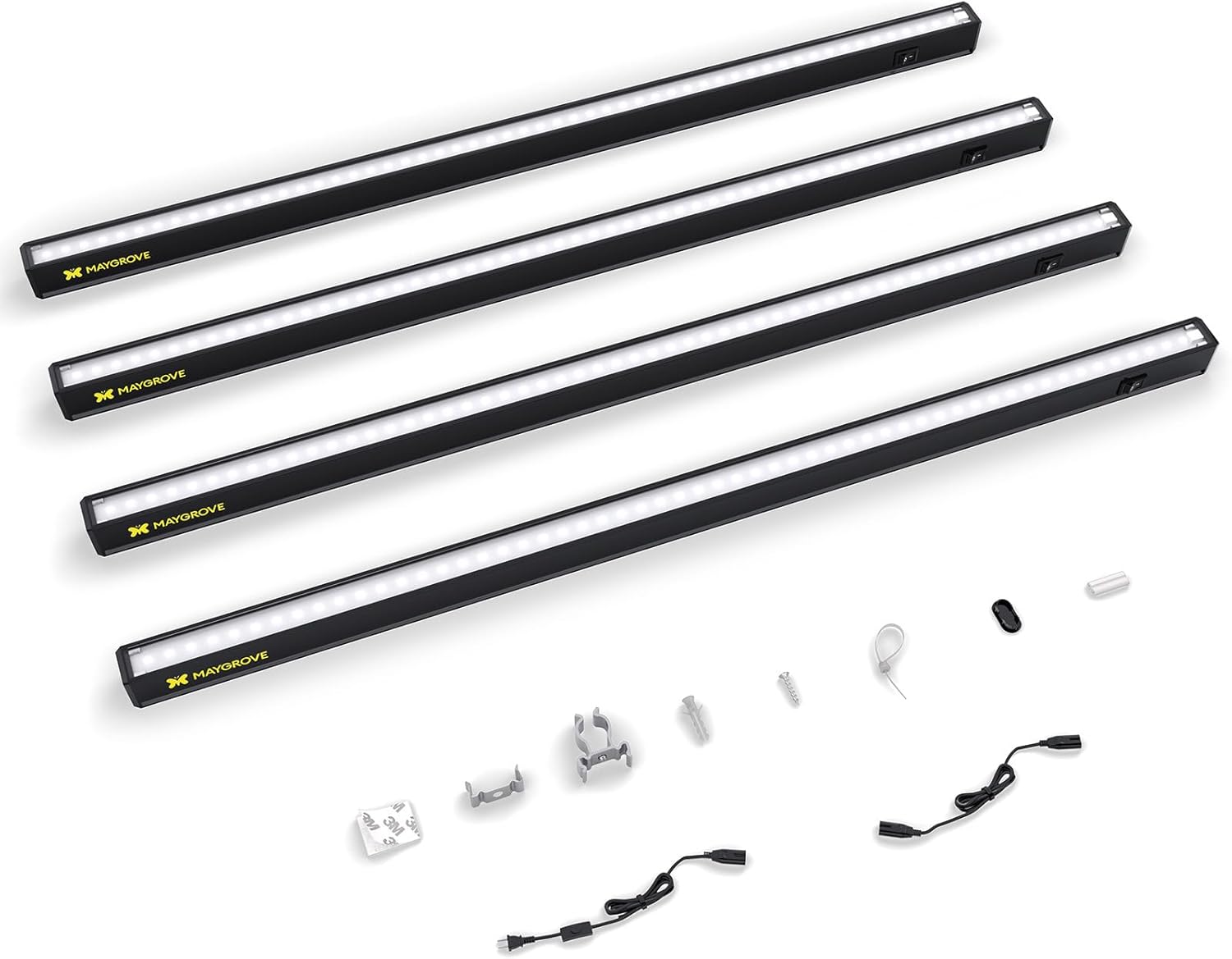 Grow Lights for Indoor Plants 2FT, Sun-Like Full Spectrum 5000K Grow Light, 60W(4 x 15W), T5 LED Grow Light Strips for Indoor Plants and Flowers, High PPFD, Linkable, Black, 4-Pack