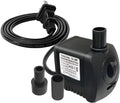 Submersible Pump 130GPH Ultra Quiet 4ft High Lift for Fountains, Hydroponics, Ponds, Aquariums & More…