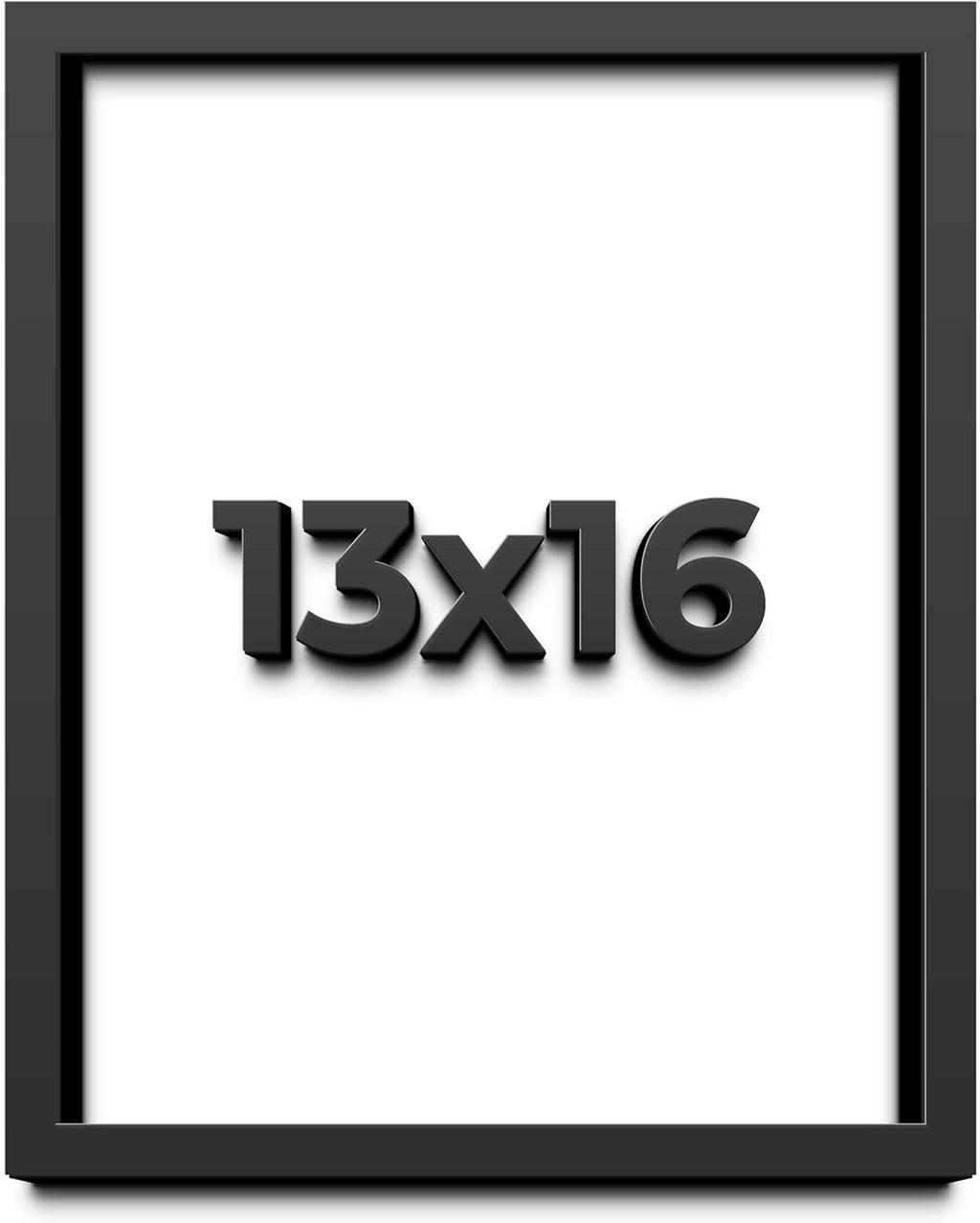 13x16 Shadow Box Frame Black | 1 Inch Deep Solid Wood Shadowbox Display Frame | UV Resistant Acrylic Plexiglass, Acid Free Backing, and Hanging Hardware | Dugan Picture Frame Style