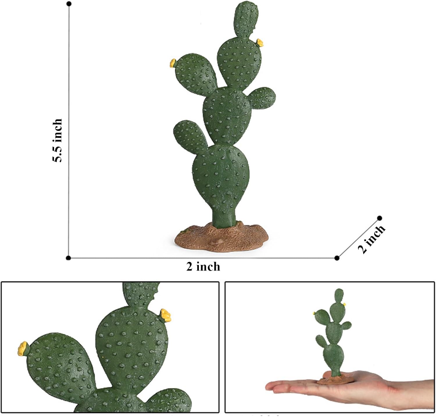 EOIVSH Desert Animal Figurines Set with Model Cactus - Artificial Greenery Plant Fake Cacti - Desert Diorama Project - Great for Sand Table Landscape Scene Accessories Decoration
