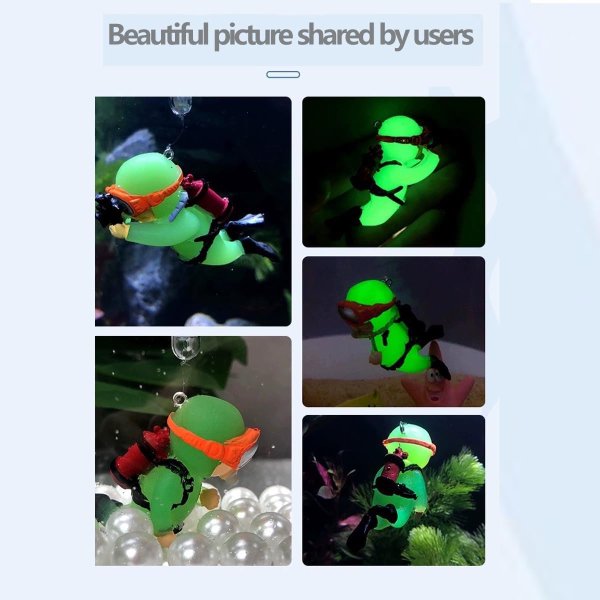 2pcs Luminous Floating Fish Decorations, Lovely Diver Fish Accessories, Suitable for All Kinds of Tanks