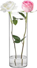 SUREAM Cylinder Vases for Centerpieces, Flower Clear Plastic Vase, Unbreakable Hurricane 11.8 Inch Tall Large Plastic Vases for Wedding Centerpieces, Party, Home, Table, Hydroponic Decor
