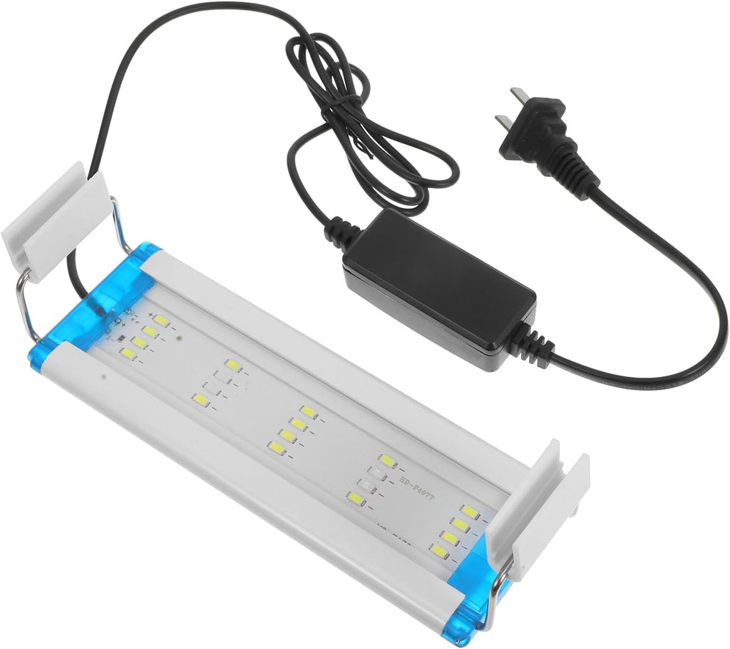 LED Aquarium Light with Adjustable Bracket Blue White Planting Light for Fish Tank Energy Efficient Lamp for Freshwater and Aquariums US Plug
