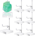 Kigley 8 Pcs Adjustable Metal Arm Display Stand Crystal Holder Easel Display with Acrylic Base Easel Rock Mineral Stand for Geodes Mineral Agate Collection(Silver,2 x 2 x 3.5 Inch)