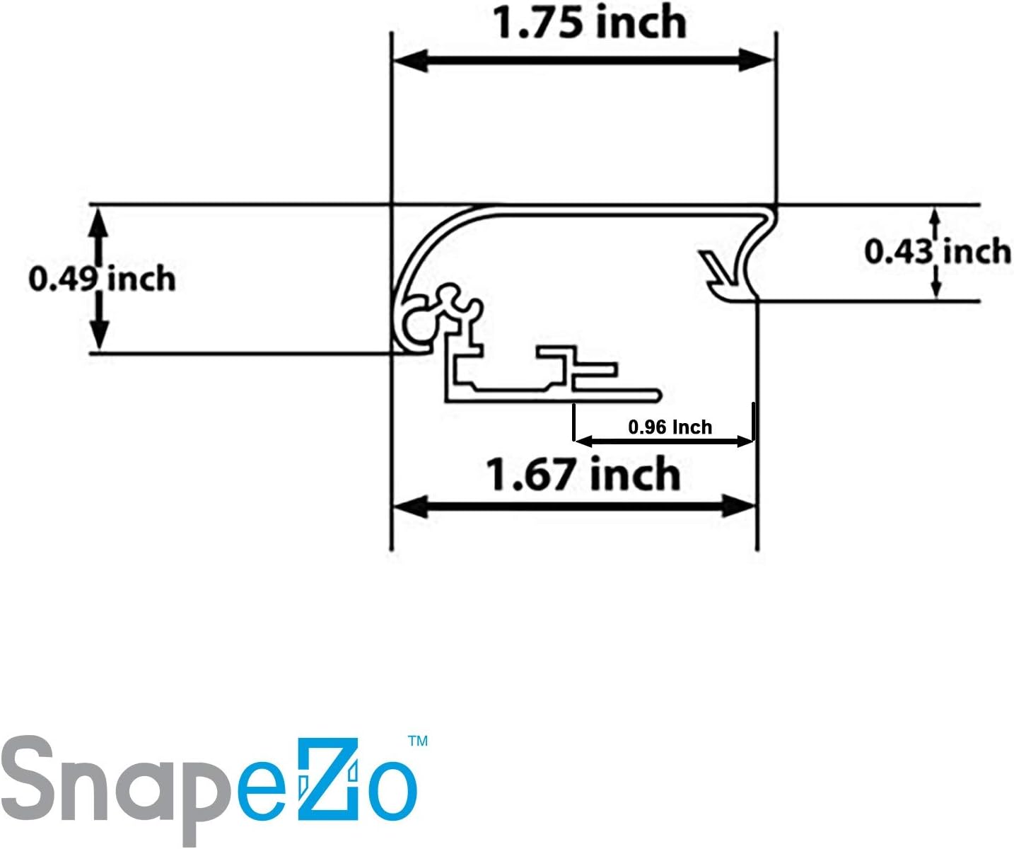 SnapeZo Poster Frame 36x48 Inches, Black 1.7 Inch Aluminum Profile, Front-Loading Snap Frame, Wall Mounting, Wide Series