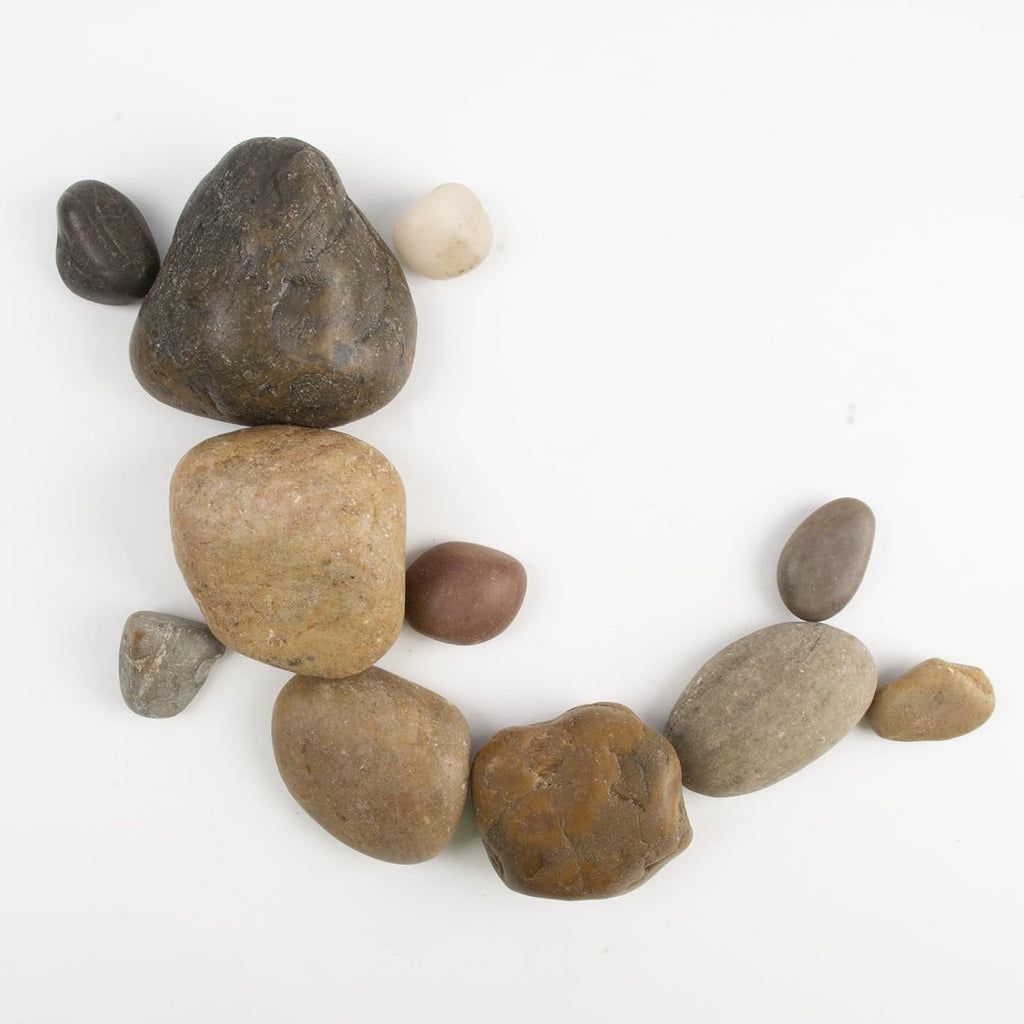 40LB Mixed Stones Pebbles River Rocks, Natural Beach Pebbles,0.5-1 Inch Decorative River Rocks for Landscaping Garden Paving Plant Rocks Crafting Walkways and Outdoor Decorative Stone