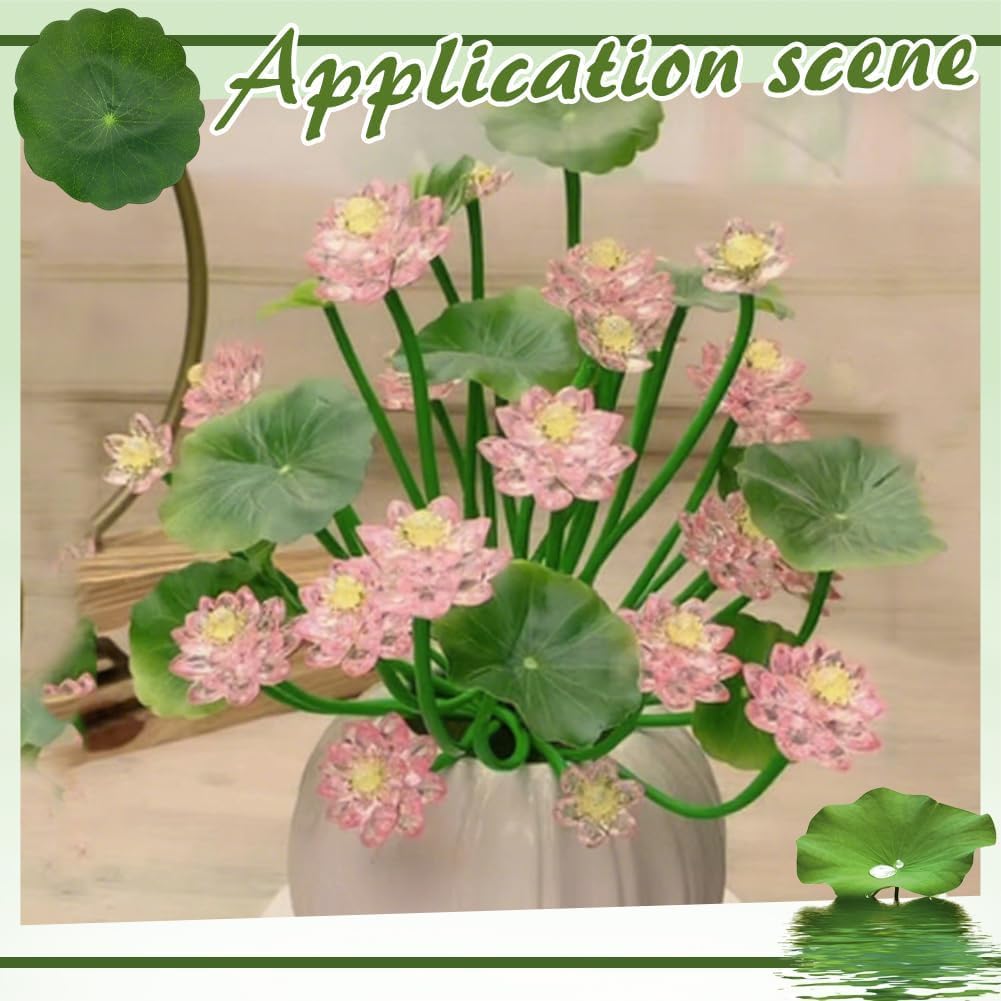 30PCS Artificial Water Lily Leaves,Small Realistic Floating Water Lily Pads, Pond Plant Lotus Leaves Suitable for Fish Tank,Terraces,Pool,Aquarium Decoration(2.56inch)
