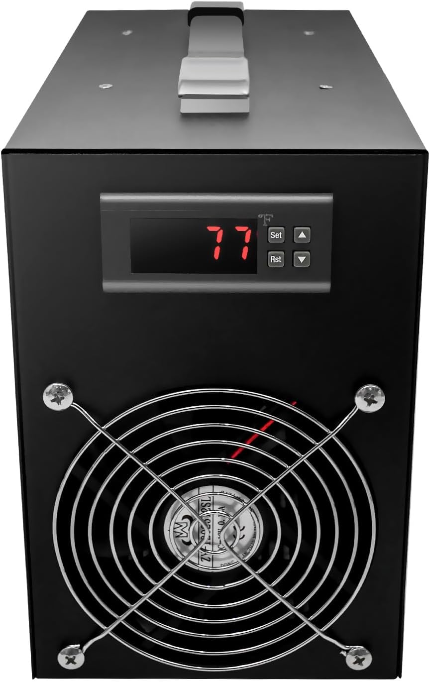 15.85Gal Aquarium Water Chiller 200W Aquarium Cooling Machine -58~230℉ Temperature Setting Free Standing Aquarium Chiller for Freshwater Tanks Water Plant Tanks 11.81 x 5.51 x 8.46inch