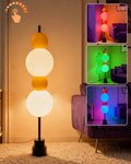 Lightdot RGB& 3000K Floor Lamp with Touch Control, Dimmable Colors Temperature & Brightness, Globe Modern Floor Lamp with Smart Bulb, Yellow Standing Lamps for Living Room