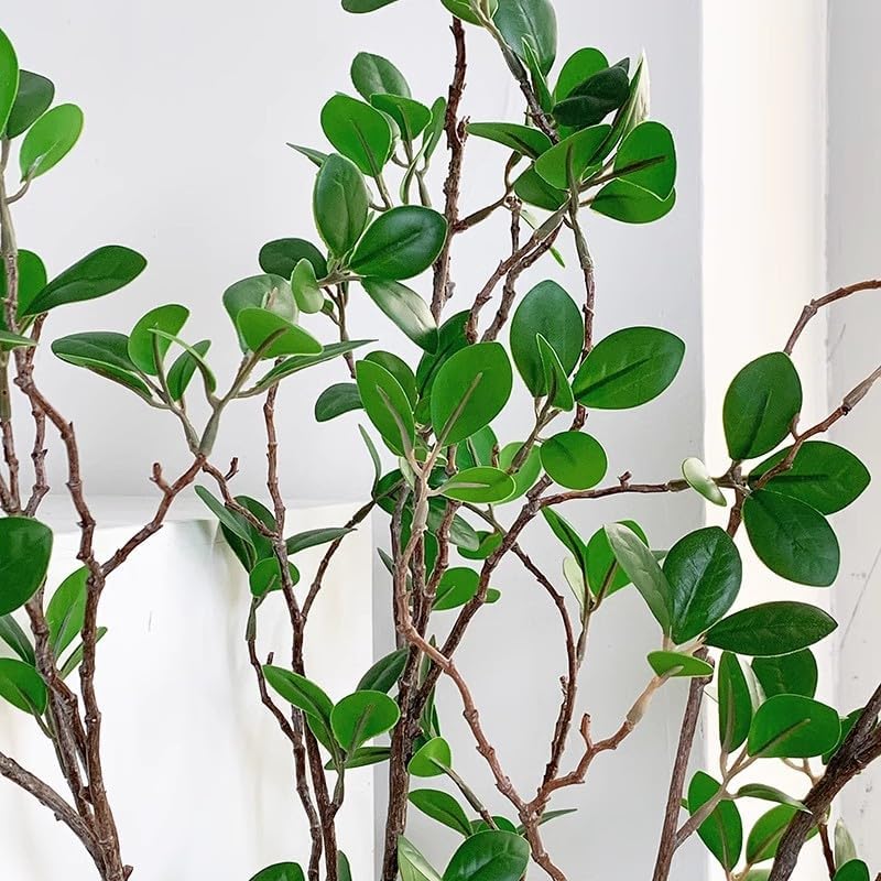 4Pcs Artificial Greens Branches for Vase, 27" Faux Twigs Tree Stems, Fake Plants Tree Branches for Home Decor, Fake Ficus Twigs for Office Wedding Shop Vase Fillers Banquet Decoration
