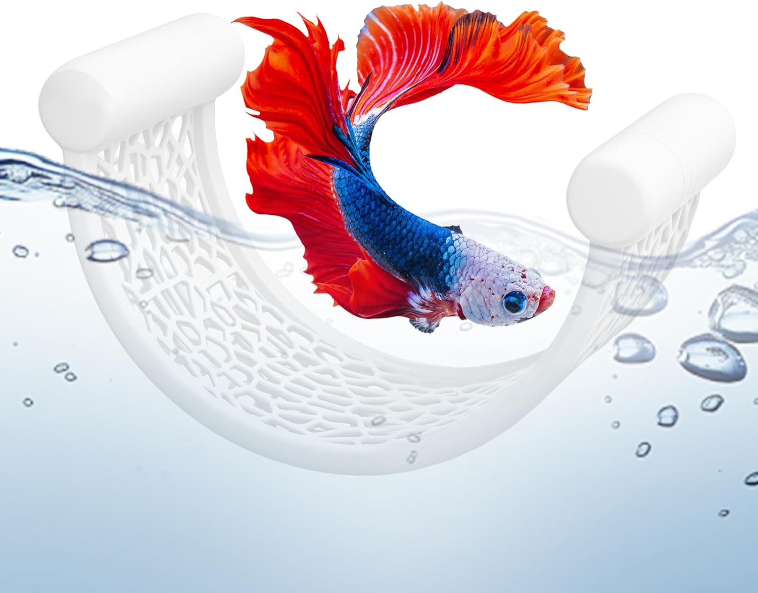 White Betta Fish Hammock,Betta Fish Tank Accessories Decorations,Safe Floating Aquarium Rest Ledge for Bettas,Nano Fishs,Small Fish Shrimp (White)