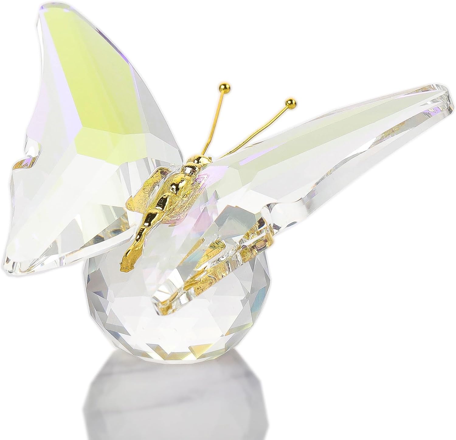 Movdyka Crystal Butterfly Decor Figurines for Mom Wife Women, Colorful Glass Butterfly Craft Desk Office Dcorations Table Centerpieces, Animal Ornaments Paperweight