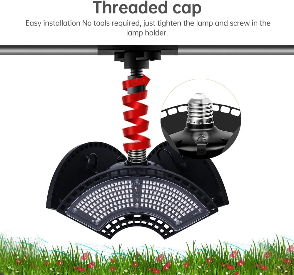 Buachois Grow Lights for Indoor Plants, 360 LED Full Spectrum Red Blue LED Plant Growing Lamps with E27 Base,Height Adjustable Plant Stand for Flowers Vegetables Growth