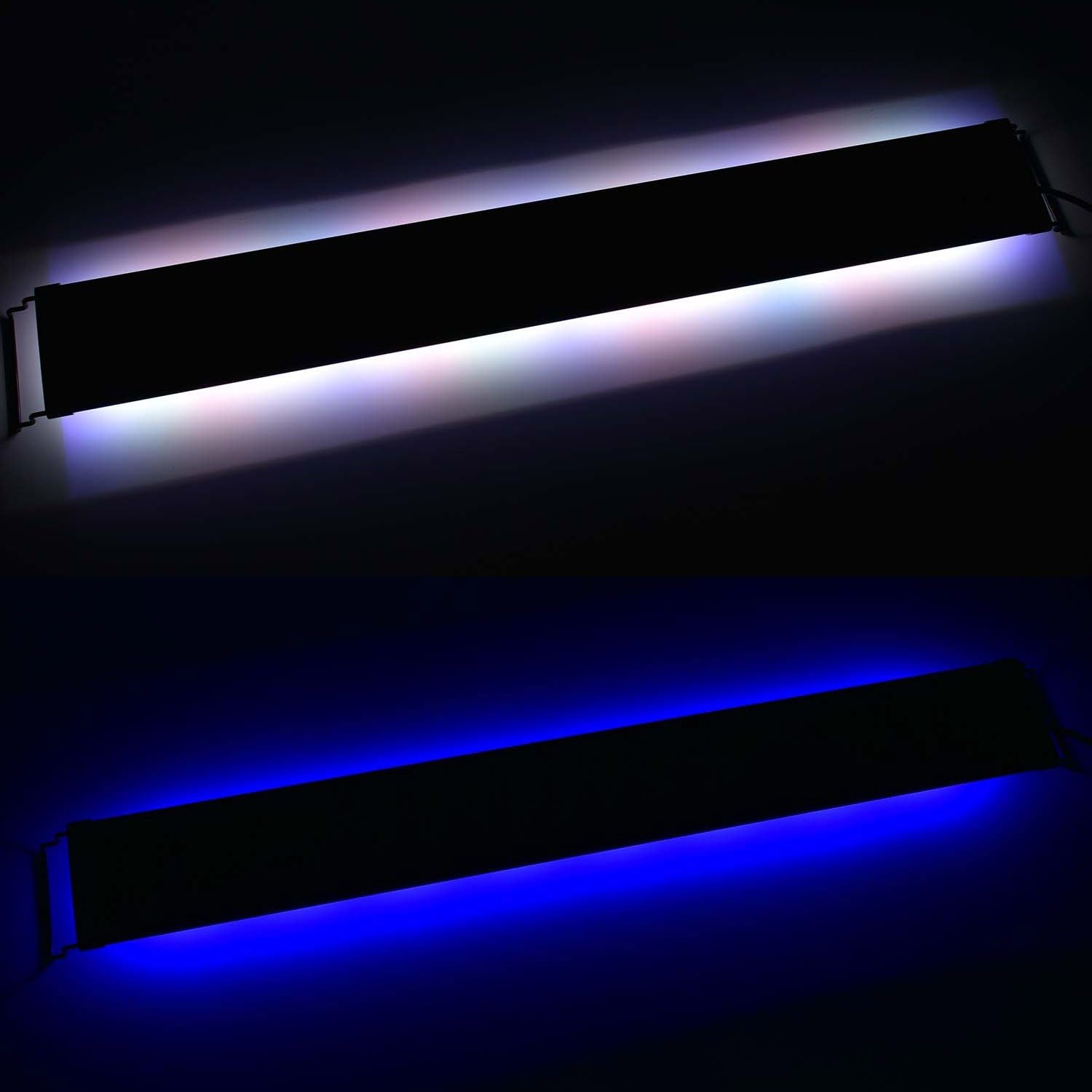 KZKR Upgraded Aquarium Light LED Full Spectrum 48-60 inch Foldable Hood Lamp for Freshwater Marine Plant Multi-Color Decorations Light (24"+24")