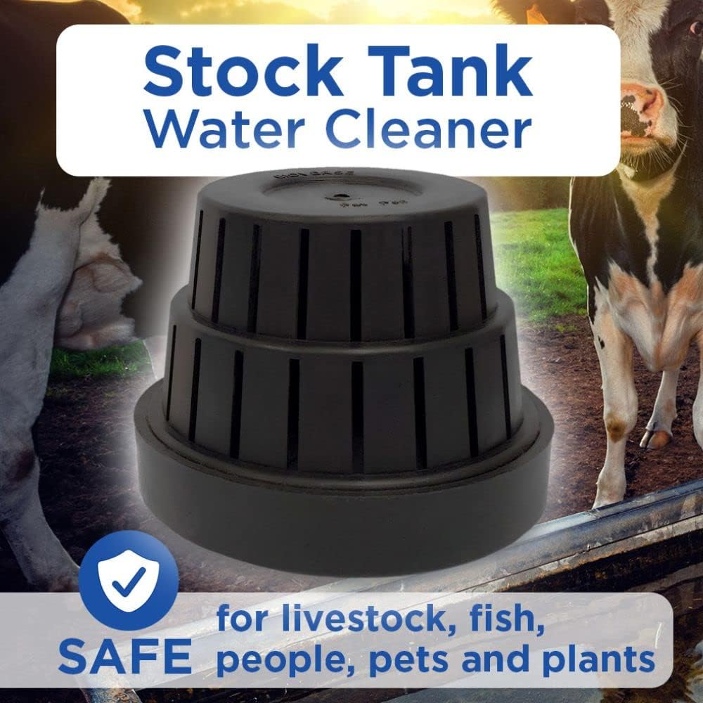 Healthy Ponds Stock Tank Water Trough Cleaner for Horse, Cattle, Goat & Chicken | All-Natural Safe & Easy to Use 250 Gallon - Reloadable Dispenser
