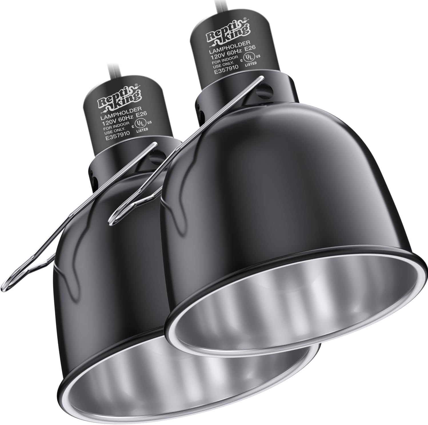 Reptile Light Fixture, 2-Pack 5.5'' Deep Dome for Reptile Light/Heat Lamp/UVB Light, Dual Heat Lamp Holder Fixtures