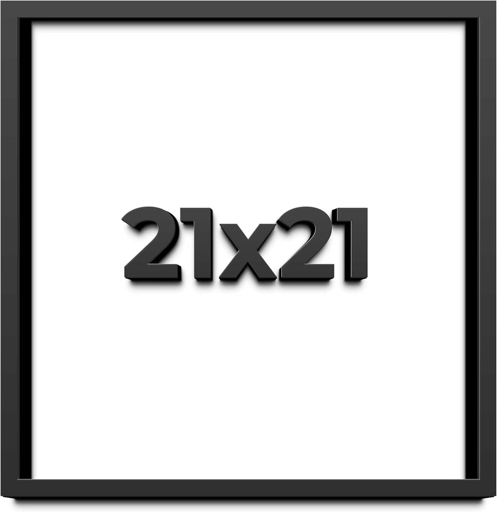 21x21 Shadow Box Frame Black | 1 Inch Deep Solid Wood Shadowbox Display Frame | UV Resistant Acrylic Plexiglass, Acid Free Backing, and Hanging Hardware | Dugan Picture Frame Style