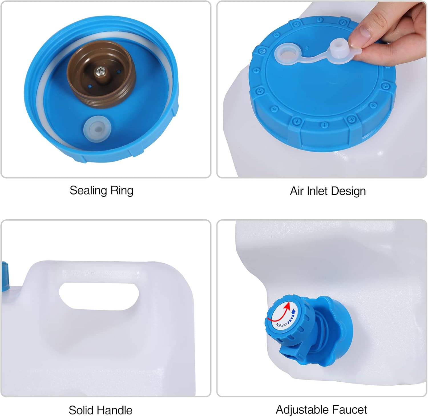 3.9 Gallon/15L Water Container with Spigot, Portable BPA Free Water Jug, Multifunction Water Tank for Camping Outdoor Hiking Picnic Supplies