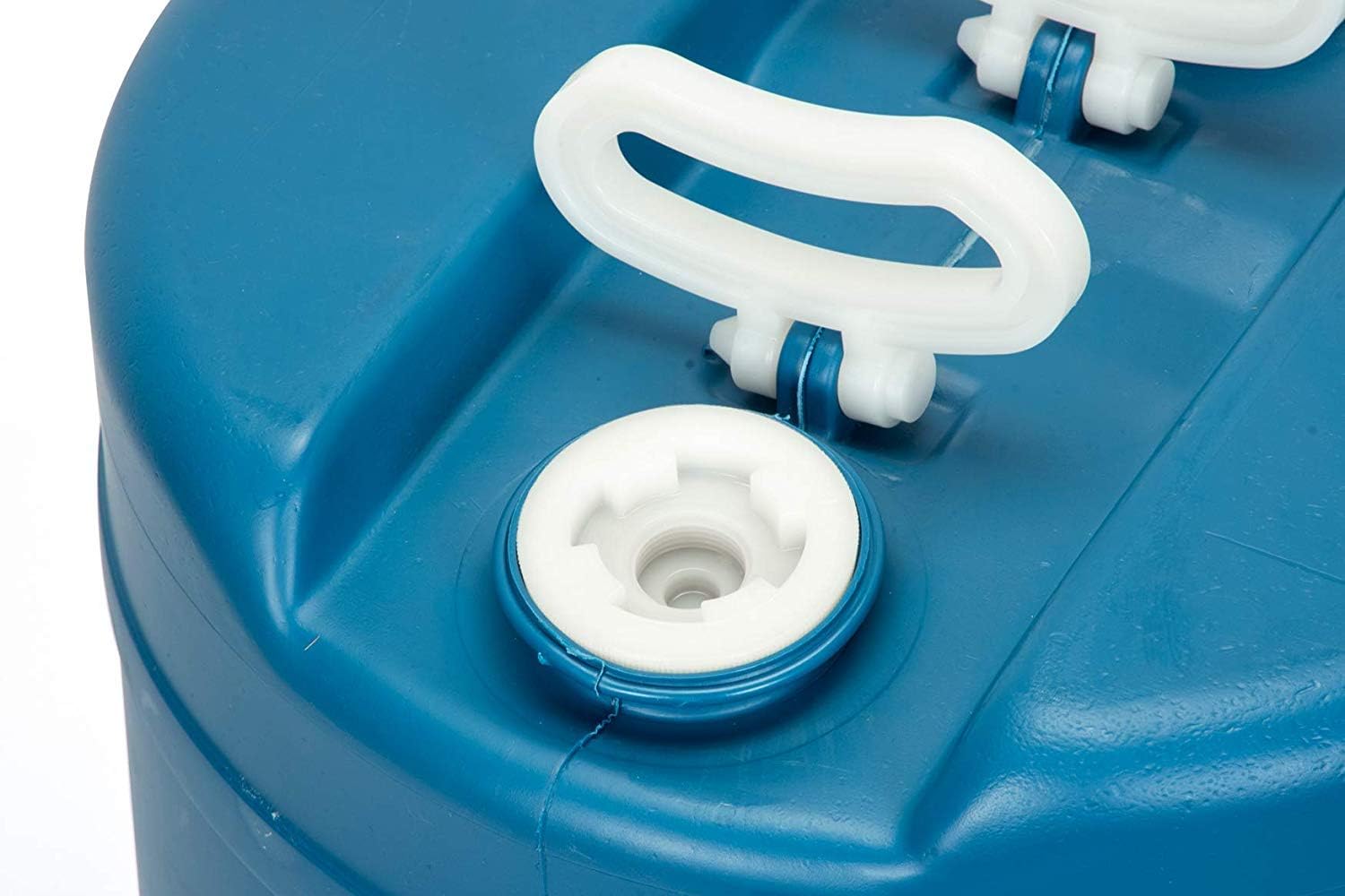 Legacy Food Storage 2 Emergency Water Storage Containers, Long Term 15 Gallon Water Tank with Wrench & Water Treatment Drops, for Camping, Prepping, Survival, 15.7" D, 21.5" H