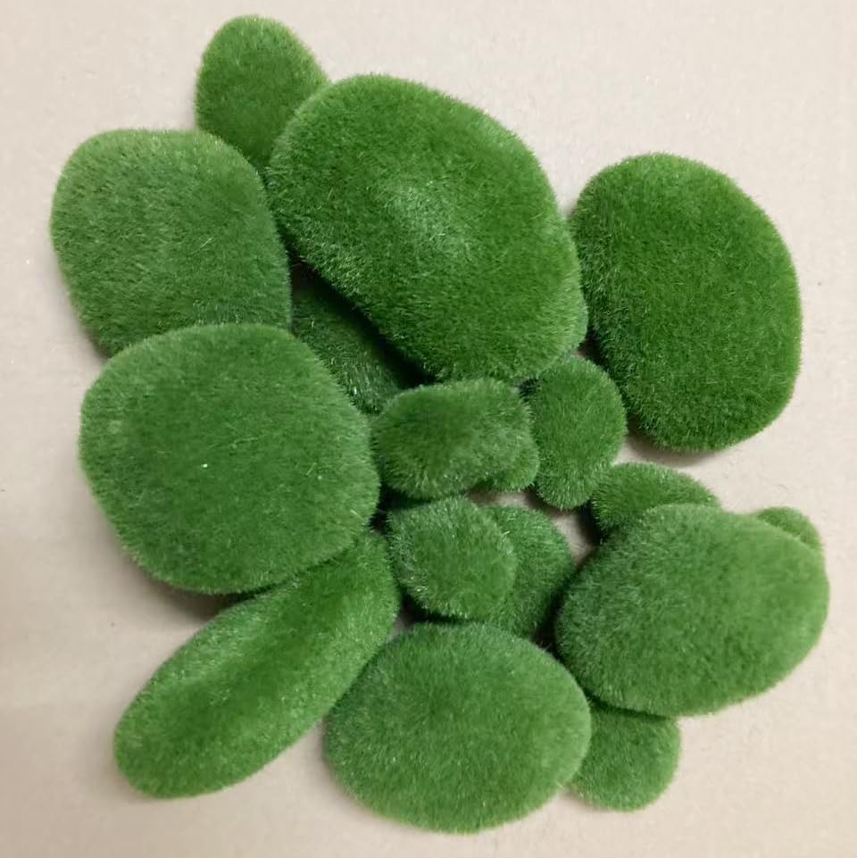 21 PCS Artificial Moss Rocks for Decoration (4 Size), Fake Green Moss Covered Stones, Moss Balls for Indoor/Outdoor Plant Decor, Moss Rocks for Floral Arrangements, Fairy Gardens and Crafts
