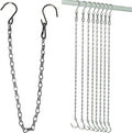 Adjustable Hanging Chain with Hooks, 21 Inch, Silver - 8 Pack Heavy Duty for Hanging Grow Lights, Christmas Wreath, Neon Sign, Indoor Plants, Bird Feeders