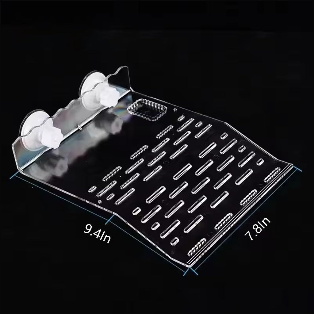 2Pcs Turtle Basking Platform for Aquarium, Turtle Floating Platform for Tank, Docks for Basking with Two Sucker Cap, 8" Width Resting, Area Acrylic Material for Reptile