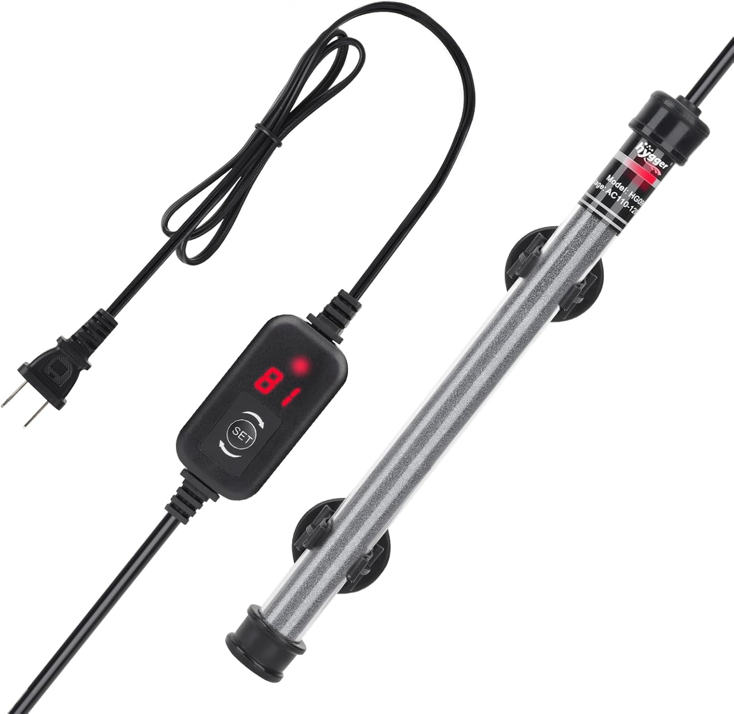 hygger Submersible Aquarium Heater, 100W 150W 200W 300W Adjustable Fish Tahk Heater with Temperature Controller, LED Display, Small Aquarium Betta Heater for up to 20/26/40/48 Gallons