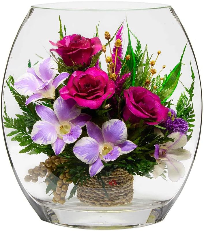 Luxury Orchid Arrangement | Preserved Orchids in Glass Vase | Long-Lasting Flowers for Anniversary, Wedding, or Corporate Gifts
