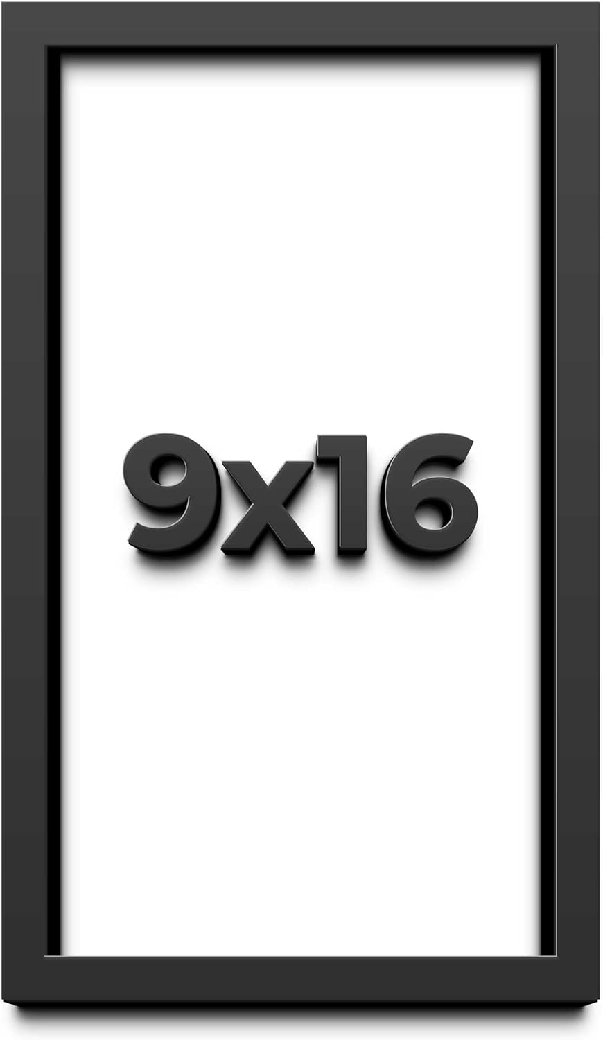 9x16 Shadow Box Frame Black | 1 Inch Deep Solid Wood Shadowbox Display Frame | UV Resistant Acrylic Plexiglass, Acid Free Backing, and Hanging Hardware | Dugan Picture Frame Style